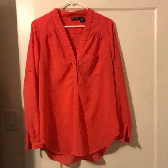 Semi Semi-Sheer buttom up blouse - Picture 2 of 2